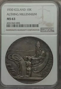 �A�C�X�����h 1930 - �uALTHING MILLENNIUM�v10K - NGC MS63 - �f���炵���f�U�C��!