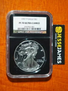 1997 P プルーフ シルバー イーグル NGC PF70 ウルトラ カメオ ブラック コア ホルダー