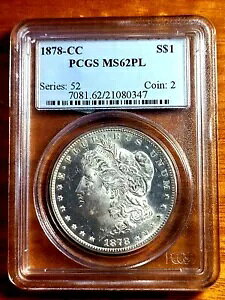 1878 CC MORGAN DOLLAR PCGS MS62 PL Proof Like�A1 �܂��� 1 + �|�C���g���������܂�