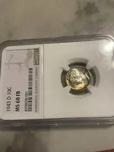 1943 d NGC MS 68 FB �}�[�L�����[ �_�C�� �O���[�g�\�ʃJ���[ ��������