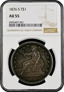 1876-S fՋhAŋ߂̃O[h AU 55 (NGC)