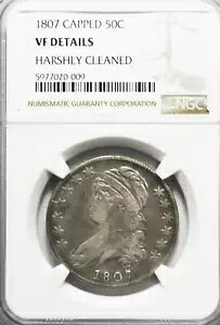 1807 50c �h���[�v �o�X�g �V���o�[ �n�[�t�_���[ NGC VF ���[�W �X�^�[ 50/20