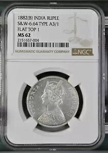 �C�M���X�̃C���h 1882(B) S&W-6.64 A3/1 �t���b�g�g�b�v 1 ���s�[ ���A �f�A NGC MS 62 �g�b�v �|�b�v