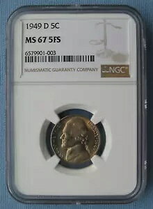 1949 D �W�F�t�@�[�\�� �j�b�P�� - NGC �O���[�h MS 67 5FS �g�[�� (5C �t���X�e�b�v)