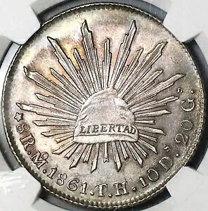 1861-Mo TH NGC MS 61 LVR 8 A A Lbv CY Vo[ RC (23080402C)