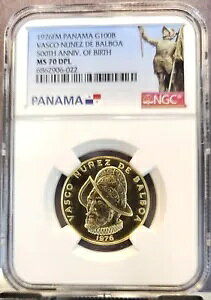 1976 �p�i�} �S�[���h 100 �o���{�A �o�X�R �k�l�Y �f �o���{�A NGC MS 70 DPL ���A �p�[�t�F�N�g