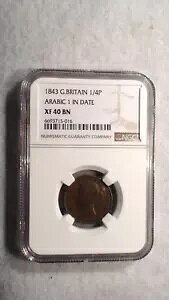 1843 CMX 1/4 yj[ NGC XF40 BN A ArA 1 t 1/4P RC!