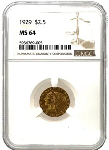 NGC MS 64 1929 $2.50 hčCfBAwbhNH[^[C[O݁B