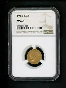 1914 US $2.50 S[h CfBA $2.50 C[O NGC MS 61 UNC IWi\ʃX|bgt[WF