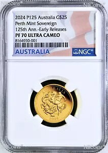 2024 �I�[�X�g�����A �\�u���� 1/4 �I���X �S�[���h $25 �R�C�� NGC PF70 ER w/OGP �L���O �`���[���Y 3 ��