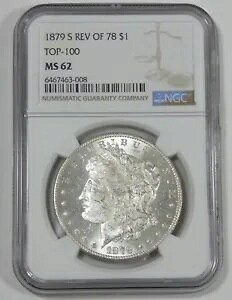 1879-S 78 �����K�� �V���o�[ �_���[�̗��� CERTIFIED NGC MS 62 TOP-100