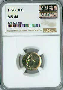 1978 ���[�Y�x���g �_�C�� NGC MS66 90FT MAC 2ND �ō����O���[�h �X�|�b�g���X �t�B�[�g�� 3,500 �h���B
