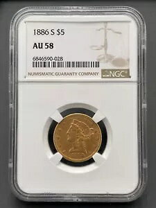 1886 S $5 oeB wbh n[t C[O ݁ANGC AU-58
