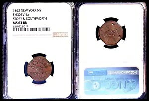 1863 �g�[�N�� F-630BV-1a �J�b�p�[ PE �X�g�[���[ & �T�E�X���[�X MS63BN NGC