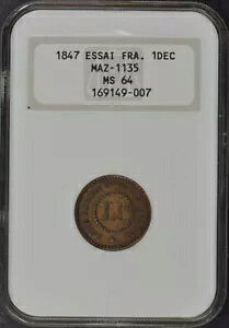 1847 �N �t�����X Essai 1DEC Maz-1135 NGC MS64