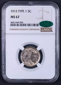 1913 US obt@[ CfBA wbh jbP 5c - ^Cv 1 - NGC MS67 CAC - (004) BB