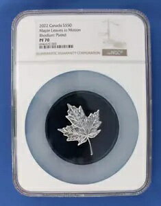 2022 Ji_ Vo[ 5 IX v[t $50 RCuMaple Leaves in MotionvNGC PF70 COA t
