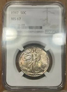 1947 NGC MS67 �E�H�[�L���O ���o�e�B �n�[�t�_���[ 50C - �J���t���ȃg�[��