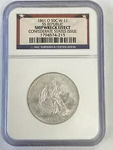 1861�N O �V�[�e�b�h ���o�e�B �n�[�t�_���[ 50C NGC ��R W-11 �V�b�v���b�N �G�t�F�N�g CSA