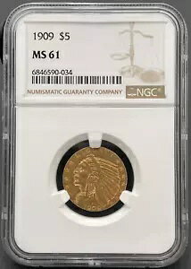 1909 P $5 CfBA wbh n[t C[O ݁ANGC MS 61