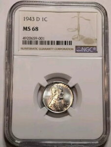 1943 D NGC MS68 �����J�[�� �E�B�[�g �X�`�[�� �Z���g