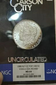 1880 8/7 CC TOP-100-Vam-6! GSA NGC MS64 �z�[�h ���[�K�� �V���o�[ �_���[