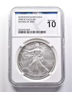 MS 10 2008-W �A�����J�� �o�[�j�b�V���h �V���o�[ �C�[�O�� REV 2007 NGC X *3723
