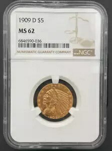 1909 D $5 CfBA wbh n[t C[O ݁ANGC MS 62