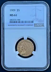 1909 P $5 CfBA wbh n[t C[O ݁ANGC MS 61