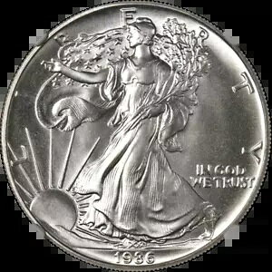 1986 (S) �V���o�[ �A�����J�� �C�[�O�� $1 NGC MS70 �X�g���b�L���O �A�b�g �T���t�����V�X�R �u���E�� - �݌�