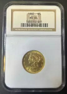 1882-P $5 oeB n[t C[O ݁ANGC MS-64AO[h̃S[h