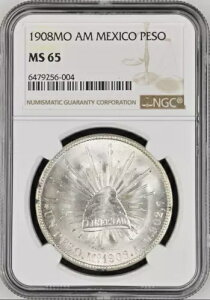 :1908MO AM 1-PESO LVR WAg Lbv NGC MS65 AeB R6 [ |bv ōO[h