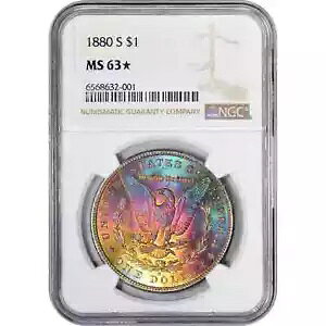 1880 S ���[�K�� �V���o�[ �_���[ NGC MS-63* �X�^�[ �����X�^�[ �J���[ �g�[�j���O