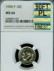 1990 �v���[�Y�x���g �_�C�� NGC MS66 MAC 90FT PL MAC �ō����X�|�b�g���X �t�B�[�g�� $4,000.00�B