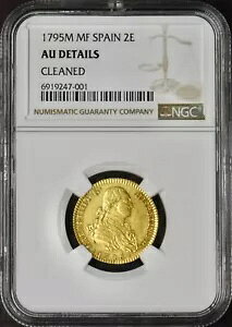 1795-M MF �X�y�C�� �S�[���h 2 �G�X�N�[�h - NGC AU �ڍ� - ?COINGIANTS?