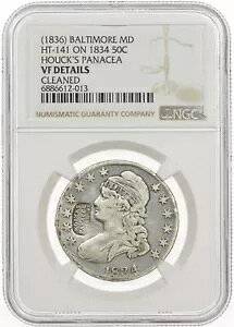 1834 50C NGC 1836 Houck �̖��\��L���b�v�h�o�X�g �n�[�t�_���[ VF �{���`���A MD HT-141