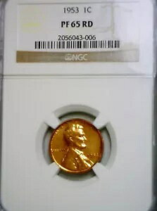 1953 NGC �W�F�� �v���[�t 65 ���b�h �����J�[�� �Z���g �i�C�X PRF �R�C�� CLEAR THE VAULT LOT #006 NR