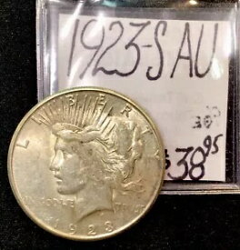 1923 S Peace SILVER Dollar Coin (AU) 未流通状態について。 ENNコイン