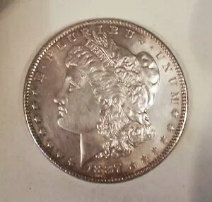 1887 モルガン シルバー ダラー コイン - 90% 銀、流通、造幣局マークなし