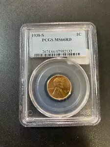 1938 S �E�B�[�g �Z���g PCGS MS-66 RD - ������ - �E�B�[�g �y�j�[ - �F�� - 1C