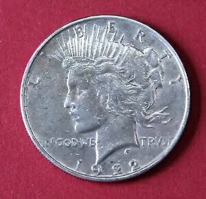 1922 D PEACE SILVER DOLLAR EF/AU�A���ɔ���������̂Ȃ��D