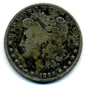 1896 OF ���[�K�� �h�� 100 �Z���g �A�����J 90% �V���o�[ $1 US NICE FINE �R�C�� #484