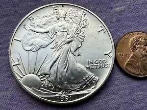 1991 �A�����J�� �V���o�[ �C�[�O�� 0.9999 �V���o�[ ���E���h 1 �h�� #AB33