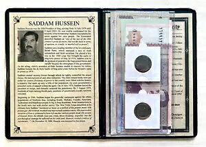 サダム・フセイン: イラクの独裁者 2 枚の硬貨と 7 枚の紙幣のセット