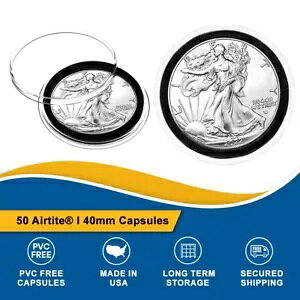 Airtite �R�C�� �J�v�Z�� 50 �� I 40mm �z���_�[ �A�����J�� �V���o�[ �C�[�O�� 1 �I���X �u���b�N �����O�p