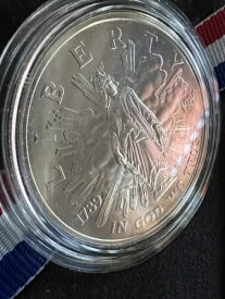 1989-D 90% シルバー BU プルーフ コイン 200 周年会議記念 $1 OGP COA