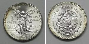 X5259 1985 メキシコ リベルタード 未流通 1 オンスオンザ プラタ プラ .999 シルバー コイン