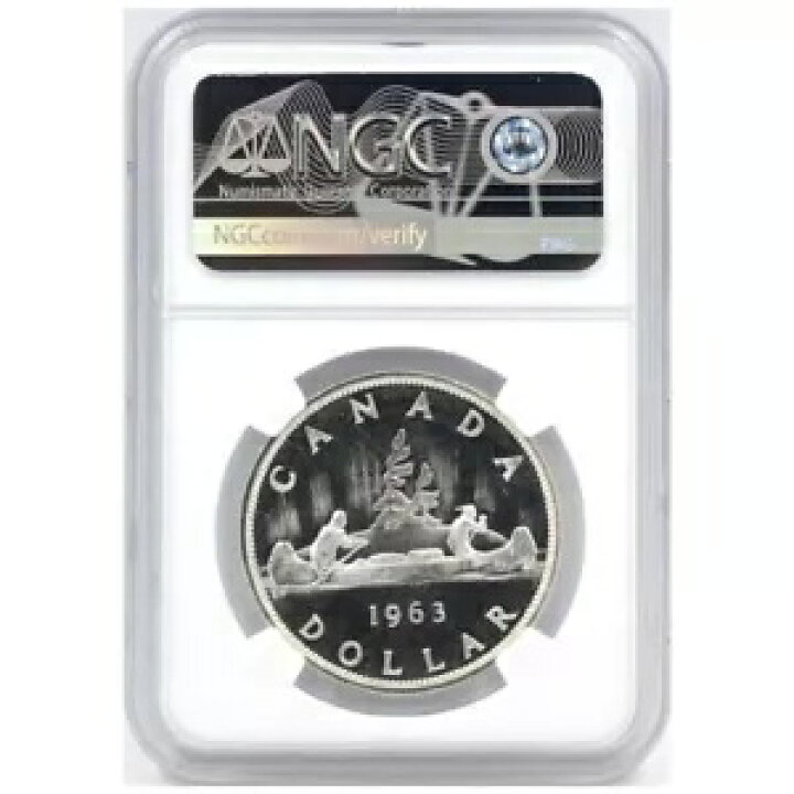 楽天市場】カナダ 1963年 エリザベス2世 1ドル銀貨 NGC PL67UC カヌー 