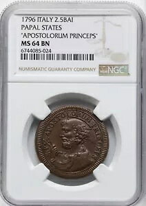 �C�^���A - ���c�� - 1796 �v�C�X VI - 2 1/2 �o�C�I�b�L - NGC MS64 - ���ɒ�����
