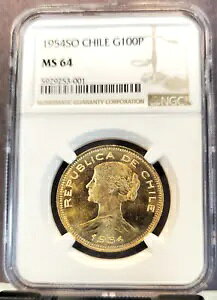 1954 ` S[h 100 y\ TeBAS ~g NGC MS 64 uCg BU r[eB[